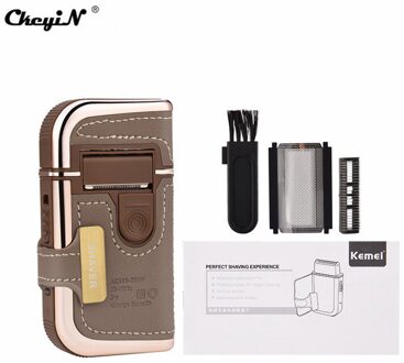 Vintage Leather Wrapped Elektrische Scheerapparaat Elektrische Trimmer Dual Gebruik Mannen Baard Trimmer Razor Kit Met Bakkebaarden Cutter 31