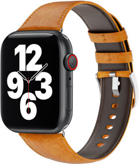 Vintage lederen band voor de Apple Watch Series 1 t/m 11 / SE / Ultra (44/45/46/49 mm) - Lichtbruin - 49 mm
