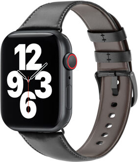 Vintage lederen band voor de Apple Watch Series 1 t/m 11 / SE / Ultra (44/45/46/49 mm) - Zwart - 49 mm