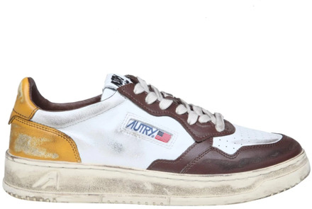 Vintage Leren Sneakers in Wit/Bruin Autry , Multicolor , Heren - 40 Eu,42 Eu,43 Eu,41 EU