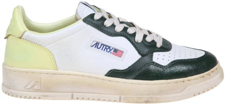 Vintage Leren Sneakers Wit/Groen Autry , Multicolor , Heren - 40 Eu,43 Eu,41 Eu,45 EU