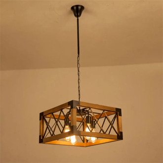 Vintage loft wood chandelier living room bedroom dining room pendant lamp restuarant hanging lamp headlight e27 suspension