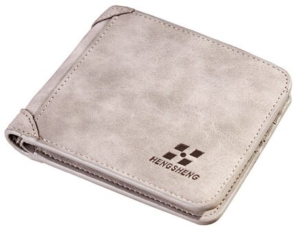 Vintage Mannen Portemonnee Pu Leer Slanke Toevallige Mannelijke Kaarthouder Pocket Purse grijs H