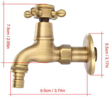 Vintage Massief Messing Enkele Handgreep Kraan Voor Wasmachine Muur Gemonteerde Kraan kort