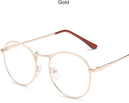 Vintage Metalen Brillen Anti-Blauw Licht Vrouwen Optiek Bijziendheid Bril Klassieke Mode Ronde Frame Bril Computer Mannen Goud