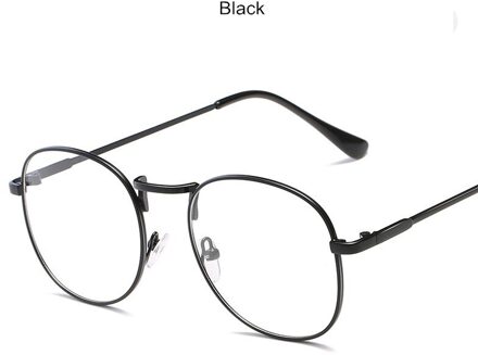 Vintage Metalen Brillen Anti-Blauw Licht Vrouwen Optiek Bijziendheid Bril Klassieke Mode Ronde Frame Bril Computer Mannen zwart