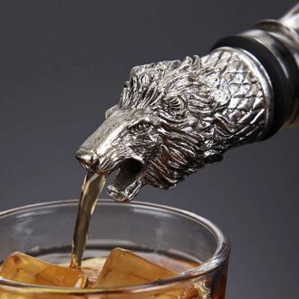 Vintage Metalen Wijn Fles Champagne Schenker Stopper Dier Hoofd Vormige Wijn Caps leeuw