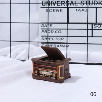 Vintage Mini Resin Ambachten Fonograaf Camera Piano Radio Model Nostalgie Woonkamer Home Decor Photo Prop Home Decor Audio Reproducer