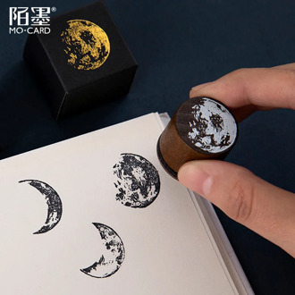 Vintage Moon Series Wood Stamp DIY Craft Wooden Rubber Stamps for Scrapbooking Deco Stamps Stationery School Office Supplies