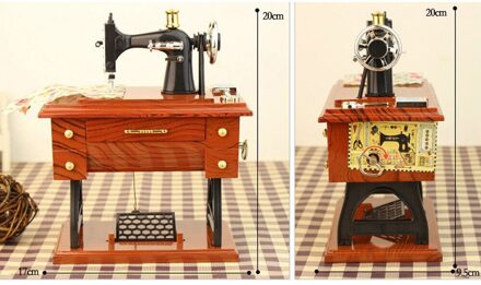 Vintage Music Box Mini Naaimachine Stijl Mechanische Tafel Decor Muziekdoos Decoratie Ornamentsin In Voorraad #40