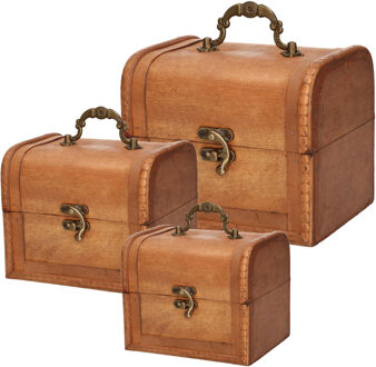 Vintage opbergkisten 3 stuks - Opbergkisten Bruin