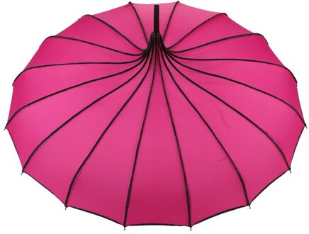Vintage Pagode Paraplu Bridal Wedding Party Zon Regen Uv Beschermende Paraplu C1 roos rood