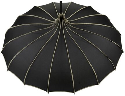 Vintage Pagode Paraplu Bridal Wedding Party Zon Regen Uv Beschermende Paraplu C1 zwart