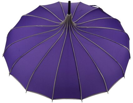 Vintage Pagode Paraplu Bridal Wedding Party Zon Regen UV Beschermende Paraplu E2S paars