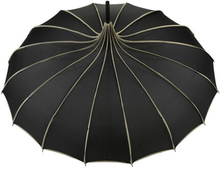 Vintage Pagode Paraplu Bridal Wedding Party Zon Regen UV Beschermende Paraplu E2S zwart