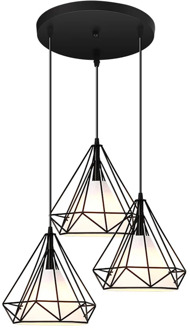 Vintage Pendant Lamp Iron Cloth Lampshade Black Restaurant/Teahouse Indoor Iron Chain Lightings Modern Pendant Lights 3 Heads