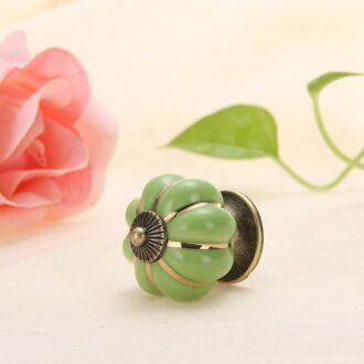 Vintage Pompoen Keramische Deurknoppen Kast Lade Kast Keuken Pull Kasten Deuren Meubels Pull Handvat Voor Deur blauw