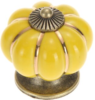 Vintage Pompoen Keramische Deurknoppen Kast Lade Kast Keuken Pull Kasten Deuren Meubels Pull Handvat Voor Deur geel