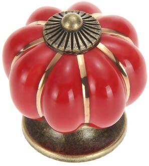Vintage Pompoen Keramische Deurknoppen Kast Lade Kast Keuken Pull Kasten Deuren Meubels Pull Handvat Voor Deur rood