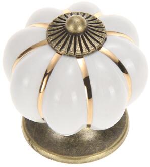 Vintage Pompoen Keramische Deurknoppen Kast Lade Kast Keuken Pull Kasten Deuren Meubels Pull Handvat Voor Deur wit