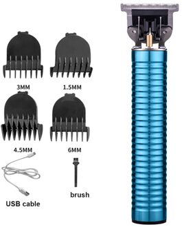 Vintage Professionele Kapper T9 Bald Head Hari Clipper Laden Draagbare Tondeuse Voor Mannen Baard Scheerapparaat Haar Snijmachine blauw Hair Clipper