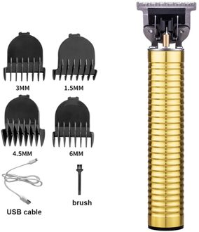 Vintage Professionele Kapper T9 Bald Head Hari Clipper Laden Draagbare Tondeuse Voor Mannen Baard Scheerapparaat Haar Snijmachine goud Hair Clipper