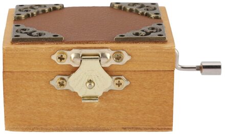 Vintage sieraden Klassieke Vintage Houten Musical Box Tune van Kasteel in De Hemel Speelgoed Decoratie (Hand Crank Burlywood) houtkleur