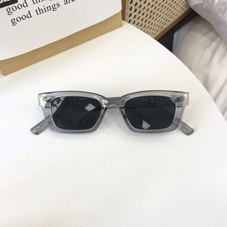 Vintage Sport Stijl Gepolariseerde Zonnebril Rijden Reizen Vierkante Rechthoek Sunglass Shades Voor Vrouwen Wit Zwart Eyewear Uv grijs
