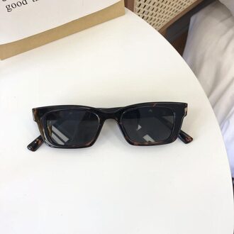 Vintage Sport Stijl Gepolariseerde Zonnebril Rijden Reizen Vierkante Rechthoek Sunglass Shades Voor Vrouwen Wit Zwart Eyewear Uv luipaard print