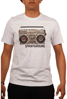 Vintage Stereo Print T-Shirt Sprayground , White , Heren - Xl,S