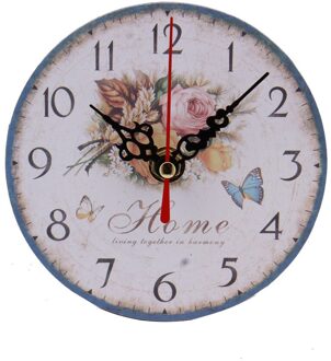 Vintage Stijl Antieke Houten Wandklok Voor Thuis Keuken Kantoor Zoete Kleurrijke Mode Smart Home Art Klokken