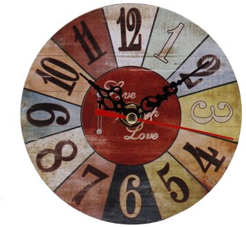 Vintage Stijl Antieke Houten Wandklok Voor Thuis Keuken Kantoor Zoete Kleurrijke Mode Smart Home Art Klokken