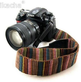 Vintage Stijl Strepen Zachte Camera Neck Bandjes Schouder Riem Grip Voor DSLR Voor Nikon Canon Action Camera