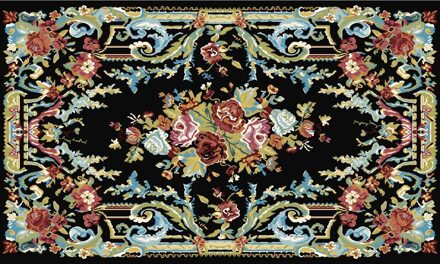 Vintage style rozenkelim vloerkleed, in diverse maten leverbaar (nr 585) Blauw#0000FF/Geel#FFFF00/Groen#00FF00/Rood#FF0000/Roze#FF88FF/Zwart#000000