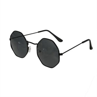 Vintage Unisex Retro Polygon Zonnebrillen Vrouwelijke Metalen Frame Brillen Eyewear 4 Stijlen Hight zwart