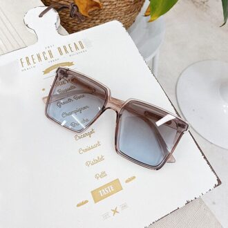 Vintage Vierkante Vissen Zonnebril Vrouwen Mannen Transparante Gradient Zonnebril Grote Frame Vissen Eyewear UV400 Driver Bril