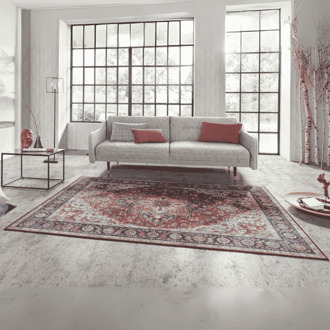 Vintage vloerkleed Anthea - rood/paars 160x230 cm