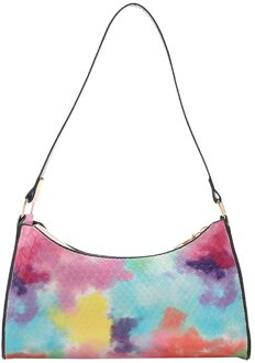 Vintage Vrouwen Tie-Dye Alligator Patroon Schouder Onderarm Hobos Tas Casual Dames Pu Lederen Kleine Handtas Roze