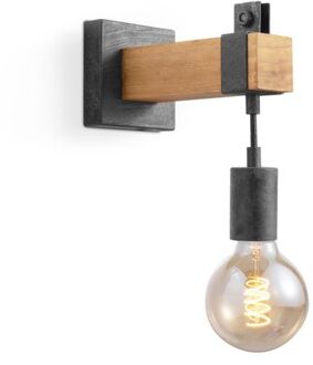 Vintage Wandlamp Denton | 10|20|23cm | antraciet E27 Zwart
