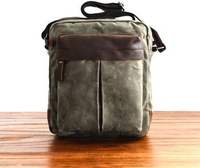 Vintage Waxed Canvas Small Flap Bag Crossbody Phone Bags For Men Waterproof Cycling Portable Messenger Bag