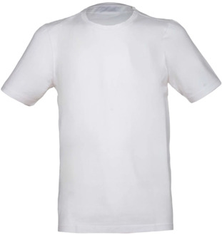 Vintage wit katoenen T-shirt met zijopeningen Gran Sasso , White , Heren - Xl,L,M