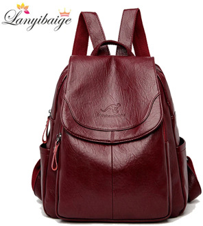 Vintage Women Backpack Large Capacity School Bags for Teenagers Girls School Backpack High quality Leather Lady Shoulder Bag