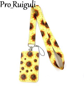 Vintage Zonnebloemen Bloemen Credit Card Id Houder Tas Student Vrouwen Reizen Bank Bus Visitekaartje Cover Badge Accessoires Card houder Lanyard