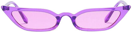 Vintage Zonnebril Cat Eye Semi-Velg Ronde Zonnebril Voor Mannen Vrouwen Zonnebril W30528 paars