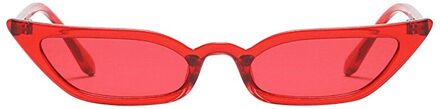 Vintage Zonnebril Cat Eye Semi-Velg Ronde Zonnebril Voor Mannen Vrouwen Zonnebril W30528 rood