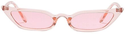 Vintage Zonnebril Cat Eye Semi-Velg Ronde Zonnebril Voor Mannen Vrouwen Zonnebril W30528 roze