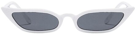 Vintage Zonnebril Cat Eye Semi-Velg Ronde Zonnebril Voor Mannen Vrouwen Zonnebril W30528 WH