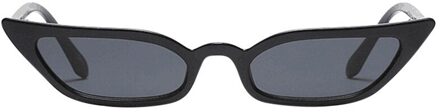 Vintage Zonnebril Cat Eye Semi-Velg Ronde Zonnebril Voor Mannen Vrouwen Zonnebril W30528 zwart
