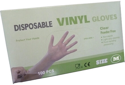 Vinyl Handschoenen Ongepoederd Maat M Doos A 100 Stuks transparant