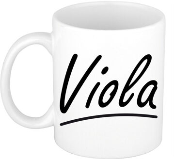 Viola voornaam kado beker / mok sierlijke letters - gepersonaliseerde mok met naam - Naam mokken Multikleur